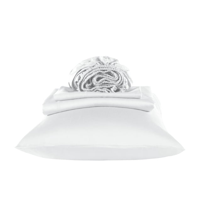 Opulent Ensemble de Draps en Rayonne de Bambou - Grand Lit - Blanc