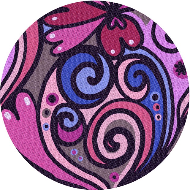 Ahgly Company Tapis d'Intérieur Ronds Transitionnels Lavables à la Machine en Velours Prune Violet, 6 Pieds Rond