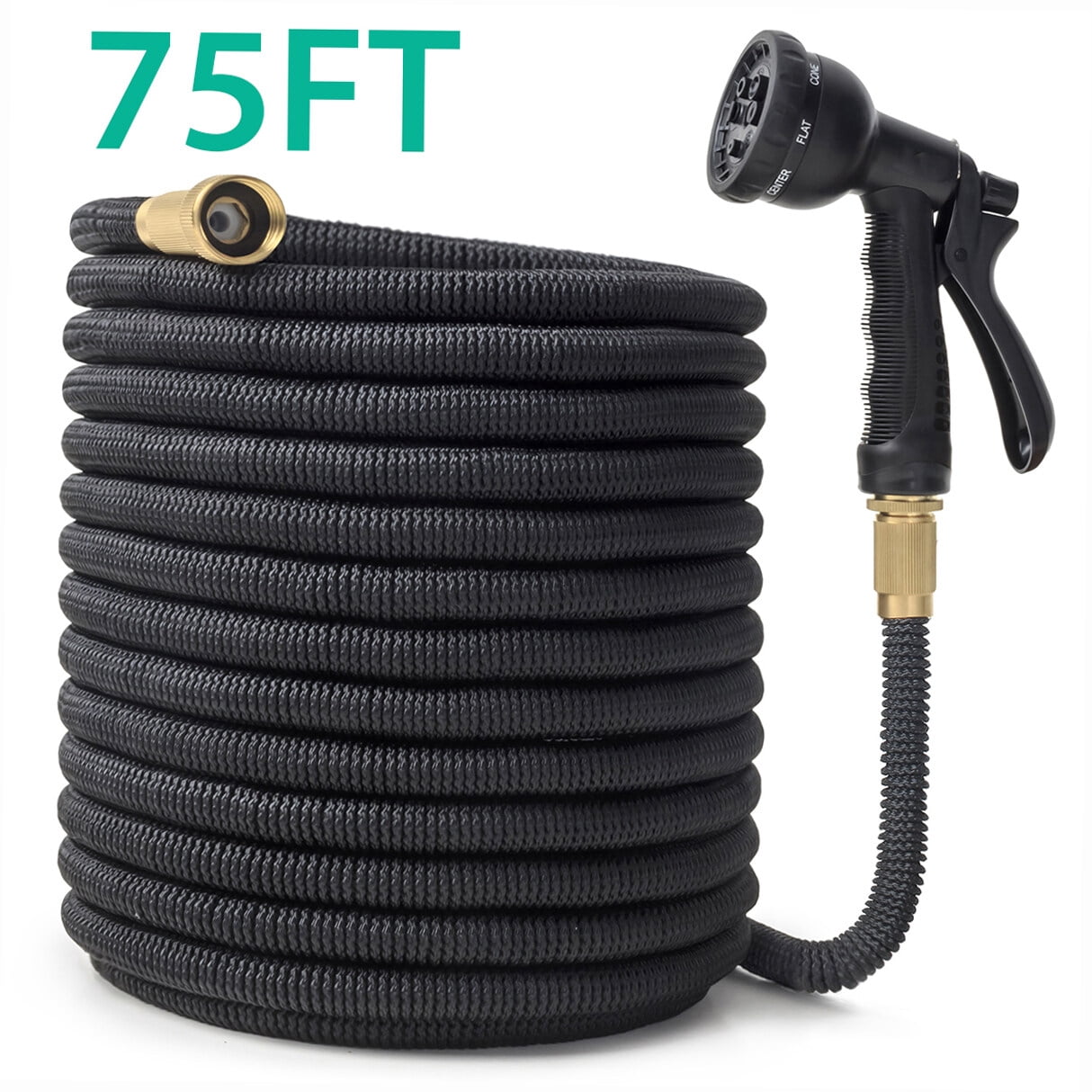 Owsoo 75FT Expandable Garden Hose with 8 Spraying Modes and Shut-off Valve