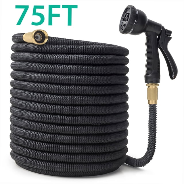 Owsoo 75FT Expandable Garden Hose with 8 Spraying Modes and Shut-off Valve