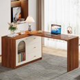 thumbnail image 1 of Tribesigns Bureau d'Ordinateur en Forme de L, Bureau d'Angle Moderne pour Bureau à Domicile, Brun Rustique, 1 of 5