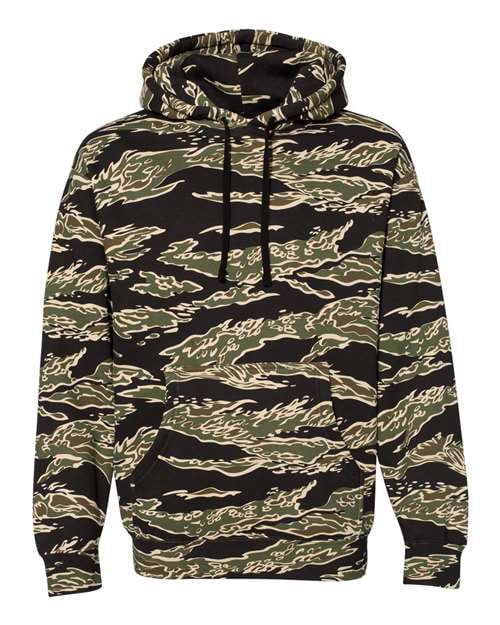 Independent Trading B22276993 Hooded Sweatshirt, Tiger Camo - Small