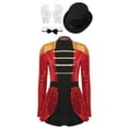 thumbnail image 1 of iiniim Womens Sequin Leotard Circus Halloween Cosplay Costume Adults Ravishing Ringmaster Costume Set Red S, 1 of 8