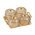 thumbnail image 2 of Plateau de Service pour Collations aux Fruits Bols de Service Contenant de Rangement pour Mariage Ambre 4 Bols, 2 of 9