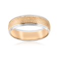 thumbnail image 2 of Mens Gold Solitaire Diamond Brushed Wedding Ring Band, 2 of 3