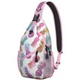 thumbnail image 1 of Exotic Pineapple Print Lightweight Sling Backpack for Travel and Daily Commute, Multi-Layered Storage Crossbody Bag with Tropical Fruit Design for Fashion-Forward Users, 1 of 6