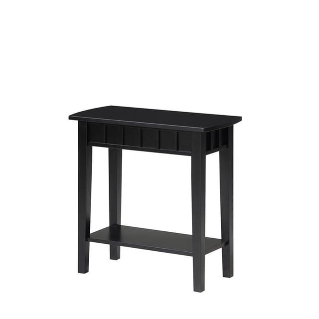 Pemberly Row Table d'Appoint Moderne en Fini Bois Noir avec Tablette
