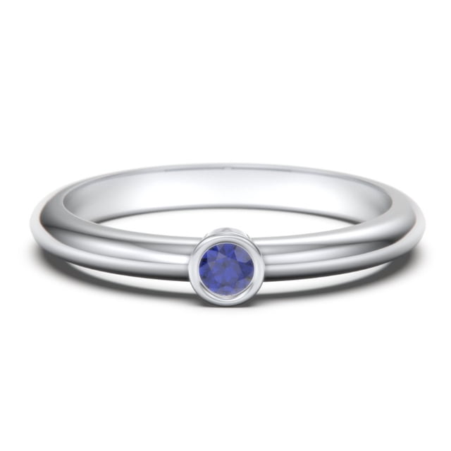 Classic Bezel Set Birthstone Ring - Blue Sapphire (September)