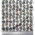 thumbnail image 1 of Soimoi Polyester Crepe Fabric Leaves & Floral Block Print Fabric by Yard 52 Inch Wide, 1 of 4