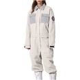 thumbnail image 1 of Timegard Winter Women Snowsuit Lapel Neck Long Sleeve Loose Rompers Outdoor Ski Active Athletic Windproof Jumpsuit, 1 of 6