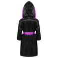 thumbnail image 2 of Alvivi Enfants Garçons Robe de Boxe Art Martial Muay Thaï Uniforme Manches Longues Kick Boxe Robe à Capuche Ensembles Noir&Rose Vif A 16, 2 of 5