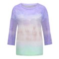 thumbnail image 4 of RKSTN Chandails pour Femmes Manches Longues Mode Hauts à Col Rond Imprimés Teinture sur Nœuds Décontractés Sortie Blouses Amples, 4 of 4