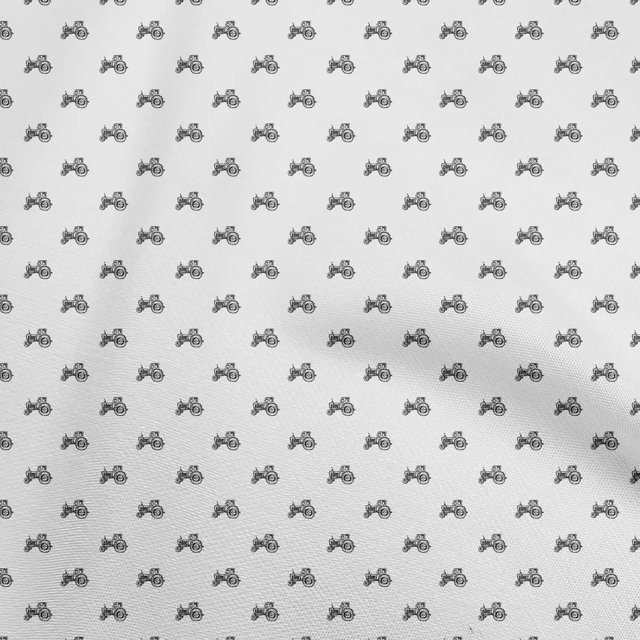 oneOone Velvet White Fabric Tractor Craft Projects Decor Fabric Printed By The Yard 58 Inch Wide