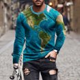 thumbnail image 1 of TIMIFIS Chemises pour Hommes Chemises à Manches Longues T-Shirt à Imprimé Graphique T-Shirt Décontracté à Col Rond Chandail Molletonné Haut-Navyfall, 1 of 5
