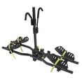 thumbnail image 1 of Swagman Bike Rack 64678 Current; 1-1/4 Inch And 2 Inch Receiver Hitch Mount; Holds 2 Bikes; 60 Pound Weight Capacity Per Bike; Bike Wheel Strap To Wheel Trays; With Lock; Foldable; Black, 1 of 5