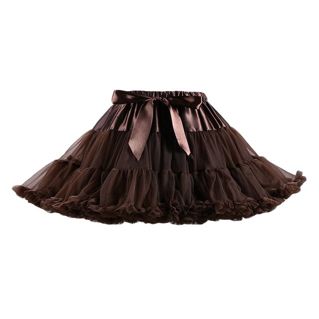 MesaSe Womens Multi-Layered Solid Pleated Tulle Tutu Puffy Party Club Cosplay Mini Skirt