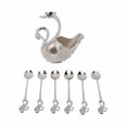 thumbnail image 2 of Swan Base Holder, Metal Exquisite Craftsmanship Tableware Cutlery Set With 6 Spoons For Stirring Mixing Coffee Desserts Sugar Ice Cream, 2 of 8