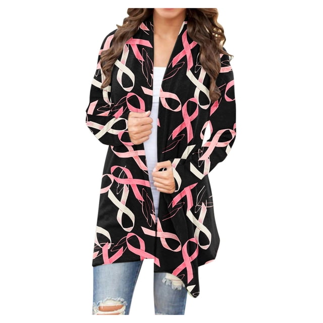 Pisexur Womens Jacket Open Front Cardigans Trench Coats Fall Jackets Women's Fashion Printed Long Sleeved Cardigan Jacket