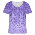 thumbnail image 4 of Meichang Chemises Grande Taille pour Femmes Chic Décontracté Chemise Basique Mode d'Été T-Shirt Imprimé Hauts Décontractés T-Shirt à Manches Courtes Ample Col Ras du Cou Chandail T-Shirts, 4 of 4