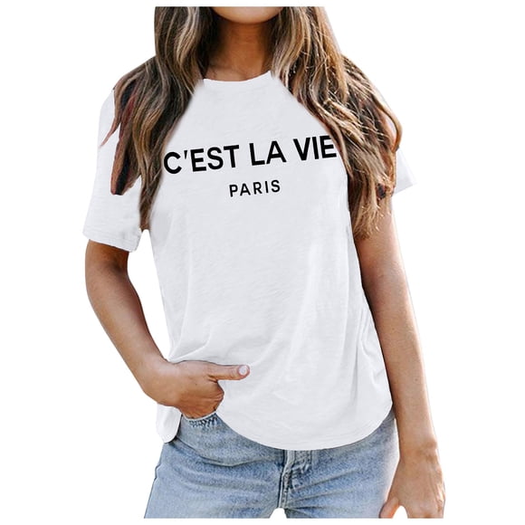 Xuewenshw France Shirt Women Tower T Shirt Travel In France Tshirts Vacation Tees Tops Womens Stripes Shirt