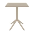 thumbnail image 3 of Compamia Sky Collection 24 inch Polypropylene Resin Outdoor Dining Table with Folding Top, Taupe (1 Count), 3 of 8