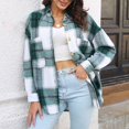 thumbnail image 2 of Pompotops Women's Lattice Recreational Long Sleeve Lapel Tops Clearance, 2 of 7