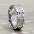 thumbnail image 3 of Mens Tungsten Carbide Brick Pattern Wedding Band Engagement Ring 8MM Comfort-Fit, 3 of 4
