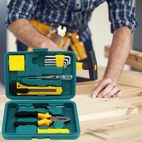 Herunwer Trousse d'Outils de Réparation pour la Maison, Ensemble d'Outils de Quincaillerie Portable dans une Boîte à Outils Pratique Verrouillable pour la Réparation, l'Entretien et le Bricolage à la Maison, au Dortoir, au Bureau