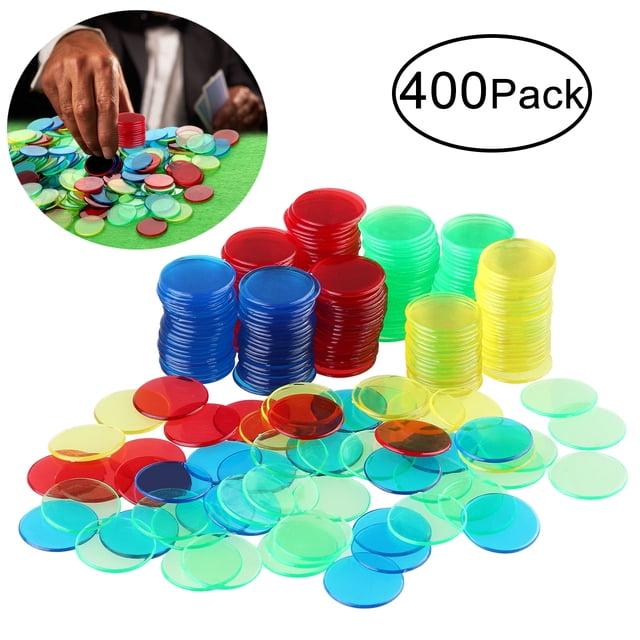 ROSENICE 400 Pcs 4 Couleurs 3/4 Pouces Pro Count Marqueurs de Jetons de Bingo pour Cartes de Jeu de Bingo