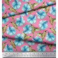 thumbnail image 3 of Soimoi Crepe Silk Fabric Hummingbird & Floral Print Fabric by Yard 42 Inch Wide, 3 of 3