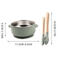 thumbnail image 3 of Btomtd Ensemble de Couverts pour Enfants Bol Silicone de Qualité Alimentaire Doublure Intérieure en Acier Inoxydable Bol Alimentaire Ensemble de Trois Pièces, Vert Armée, 3 of 5