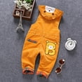 thumbnail image 2 of KIDSCOOL SPACE Baby Denim Overall,Hooded Little Kid Jean Jumper,Brown,2-3 Years, 2 of 3