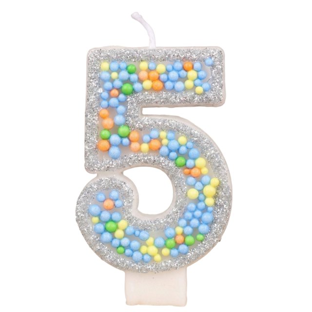 Goleeg Birthday Candles - Number 5 Candle, Colorful Macaron Candles, Cake Decorations, Theme Party Supplies