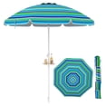 thumbnail image 1 of Costway Parasol de Plage Portable de 7,2 Pi avec Ancre de Sable Inclinable et Porte-Gobelet, avec Sac de Transport, Vert, 1 of 10