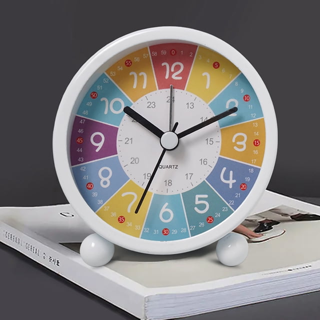 zanvin Holiday Gift, Alarm Clock Holiday Item,Children's Alarm Clock, Analogue Alarm Clock, No Ticking, Learning Alarm Clock, Children's Quartz Alarm Clock