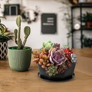 BUTASY Plant Pots Resin Plastic Fleshy Flower Pot Balcony Potted Green Radish Plant Imitation Ceramic With Bottom Support Thickened Big
