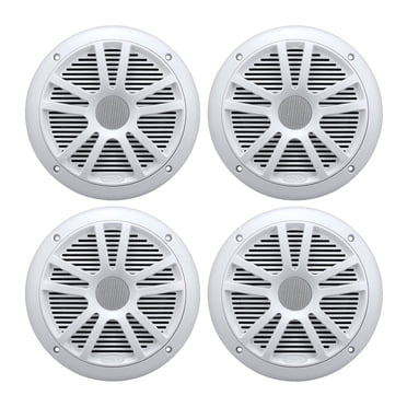 BOSS Audio MR6W Haut-Parleurs Stéréo 6.5 Pouces 360W Double Cône Marine/bateau, Blanc (Lot de 4)