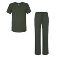 thumbnail image 1 of Adar Universal Unisex Scrub Set - Unisex V-Neck Scrub Top & Tapered Drawstring Scrub Pants, 1 of 7