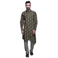 thumbnail image 1 of Atasi Kurta Pyjama de Designer pour Hommes Ensemble Kurta Angrakha Imprimé Vêtements d'Été, 1 of 3