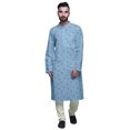 thumbnail image 2 of Atasi Kurta Imprimé pour Hommes Col Mandarin Popeline de Coton Kurta Chemise Décontractée, 2 of 7