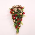 thumbnail image 4 of Christmas Tree Rattan Upside Down Christmas Decorations Artificial Flower Bows Door Hanger for Fireplace and Living Room, 4 of 10