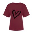 thumbnail image 4 of Diufon Hauts de la Saint-Valentin pour Femmes Tunique Décontractée à Manches Courtes Col Rond Chemisier Imprimé Graphique Mignon Tendance, 4 of 6