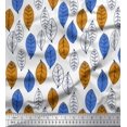 thumbnail image 1 of Soimoi Poly Georgette Fabric Leaves Block Print Fabric by Yard 52 Inch Wide, 1 of 5