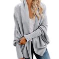 thumbnail image 1 of Cardigan Long Uni à Manches pour Femmes, Manteau Blouse Haut Décontracté d'Automne, 1 of 8