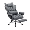 thumbnail image 1 of GloryStar 400lbs High Back Computer Chair for Adults, Wide Seat with Pocket Spring, Leather Upholstery, and Adjustable Footrest, 1 of 8