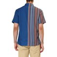 thumbnail image 3 of INSPIRE CHIC Men's Shirts Short Sleeve Summer Cotton Patchwork Button Down Shirts M Navy Brown, 3 of 6
