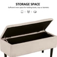 thumbnail image 4 of HOMCOM Ottoman avec Rangement et Pieds en Bois, Ottoman de Rangement 57 L, Blanc Crème, 4 of 10