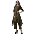 thumbnail image 3 of Moomaya Kurti Asymétrique avec Ensemble Pantalon Femmes Chanderi Imprimé Tenue de Fête Vêtements, 3 of 6