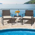 thumbnail image 1 of Gymax 3PCS Patio Rattan Hand-Woven PE Wicker Bistro Set Outdoor Furniture Set w/ Table & Cushion, 1 of 10