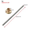 thumbnail image 1 of 8mm Stainless Steel Trapezoidal Lead Screw Rod with Brass Nut for 3D Printer, 1 of 1
